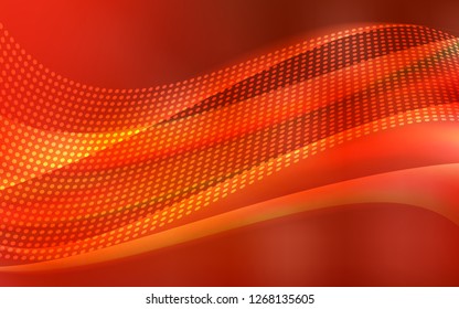 Light Red vector cover with spots, lines. Abstract illustration with colorful discs and triangles. Pattern for design of window blinds, curtains.