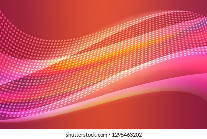 Light Red vector cover with spots, lines. Design with connection of dots and lines on colorful background. Template for business cards, websites.