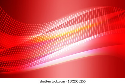 Light Red vector cover with spots, lines. Design with connection of dots and lines on colorful background. Design for textile, fabric, wallpapers.