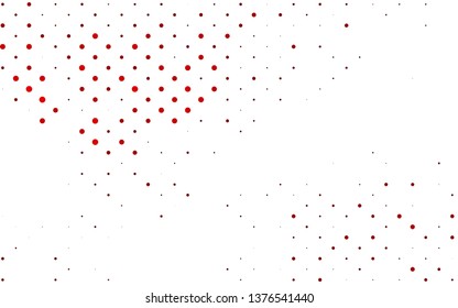 Light Red vector cover with spots. Glitter abstract illustration with blurred drops of rain. Design for posters, banners.