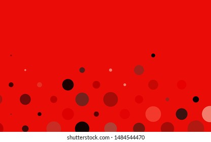 Light Red vector cover with spots. Illustration with set of shining colorful abstract circles. Pattern for beautiful websites.
