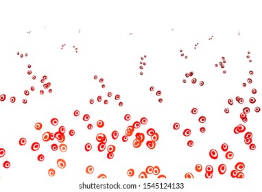 Light Red vector cover with spots. Glitter abstract illustration with blurred drops of rain. Design for posters, banners.
