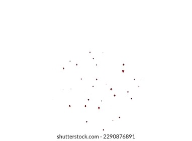Tapa vectorial roja clara con símbolos de juego. Decoración borrosa de corazones, espadas, palos, diamantes. Patrón para anuncios de fiestas, eventos en Las Vegas.
