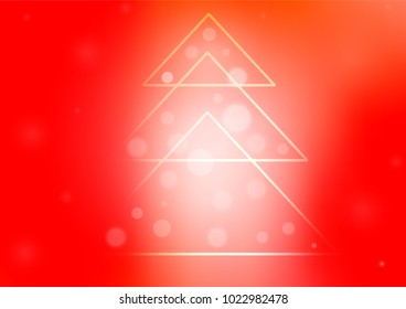 Light Red vector cover with a xmas tree. Decorative shining illustration with xmas tree on abstract template. The pattern can be used for new year ad, booklets.