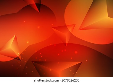 Light Red vector Design with connection of dots and lines on colorful background. Glitter abstract illustration with blurred drops of rain. Base for booklets, leaflets