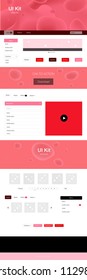 Light Red vector design ui kit with curved circles. Creative illustration in halftone marble style with gradient. This template you can use for landing pages.