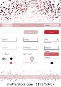 Light Red vector design ui kit with dots. Beautiful ui ux kit with colorful dots in its header. This sample is for your landing page.
