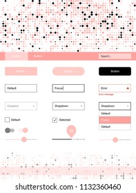 Light Red vector design ui kit with dots. Beautiful ui ux kit with colorful dots in its header. Modern template for your landing page.