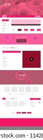 Light Red vector design ui kit with curved circles. Colorful illustration in abstract memphis style with gradient. Beautiful layout for websites, landing pages.