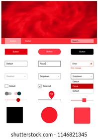 Light Red vector design ui kit with universe stars. Beautiful ui ux kit with colorful sky in its header. This template you can use for landing pages.