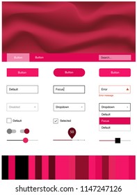 Light Red vector design ui kit with curved circles. Modern gradient abstract illustration with bandy lines. Modern template for your landing page.