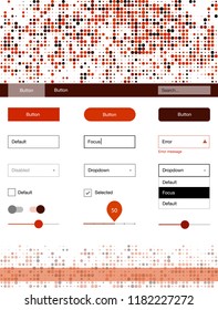 Light Red vector design ui kit with dots. Modern Style guide with colorful gradient circles in its header. This sample is for your website.