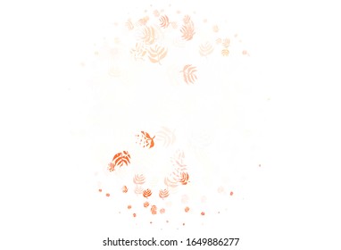 Fondo de doodle de color rojo claro con hojas. Nueva ilustración colorida en estilo doodle con hojas. El mejor diseño para su negocio.