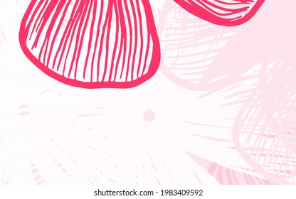 Light Red vector doodle backdrop with flowers Doodle illustration of flowers in Origami style. The best design for your business.