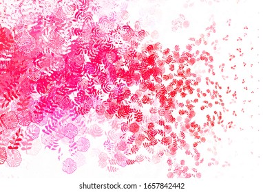 Light Red vector doodle background with leaves, flowers. Creative illustration in blurred style with leaves, flowers. Textured pattern for websites, banners.