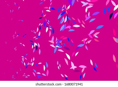 Light Red vector doodle background with leaves. leaves on elegant natural pattern with gradient. New template for your design.