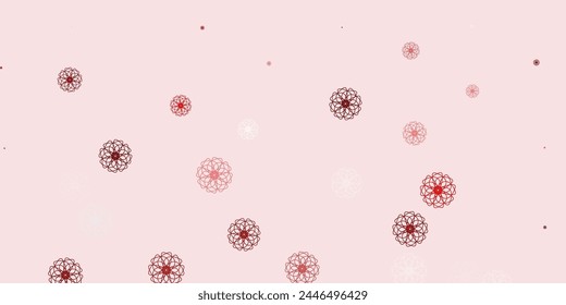 Light red vector doodle background with flowers. Gradient colorful abstract flowers on simple background. Colorful pattern for spring parties.