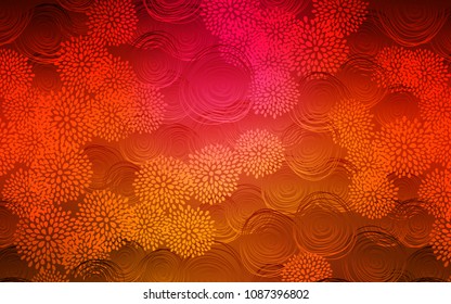 Light Red vector doodle blurred background. An elegant bright illustration with flowers in Natural style. The doodle design can be used for your web site.