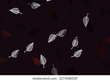 Light Red vector doodle cover. Glitter abstract illustration with leaves. Hand painted design for web, leaflet, textile.