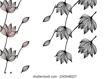 Light Red vector doodle layout. Sketchy doodles with colorful gradient leaves. Brand new style for your business design.