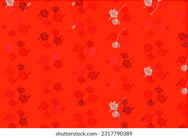 Light Red vector doodle layout. Smart decorative design in natural style with leaves. Pattern for heads of websites and designs.