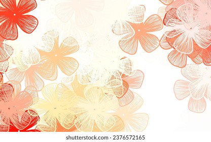 Light Red vector doodle layout with flowers Colorful illustration in doodle style with flowers. Colorful pattern for kid's books.