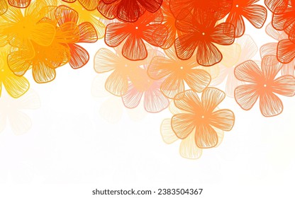 Light Red vector doodle layout with flowers Glitter abstract illustration with flowers. Brand new design for your business.