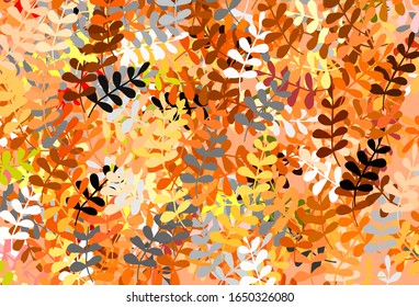 Light Red vector doodle pattern with leaves. An elegant bright illustration with leaves in Natural style. Elegant pattern for your brand book.