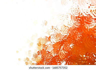 Light Red vector doodle pattern with leaves. leaves on blurred abstract background with gradient. A new texture for your wallpaper design.