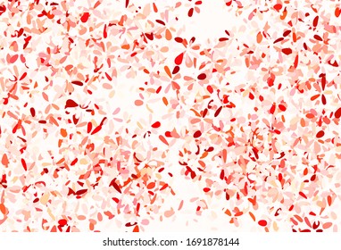 Light Red vector doodle pattern with leaves. A vague abstract illustration with leaves in doodles style. Pattern for wallpapers, coloring books.