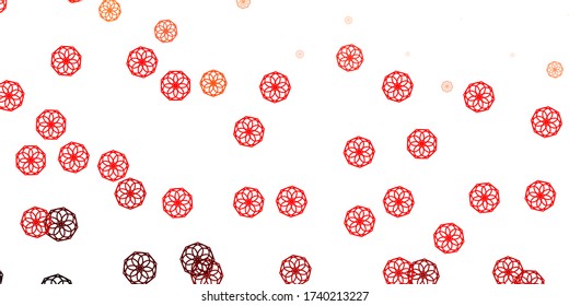 Light Red vector doodle pattern with flowers. Colorful flowers in natural style on simple background. Pattern for women day promotion.