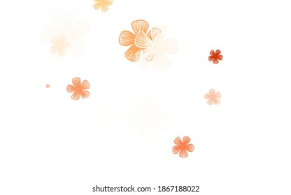 Light Red vector doodle pattern with flowers. Doodle illustration of flowers in Origami style. Pattern for heads of websites, designs.
