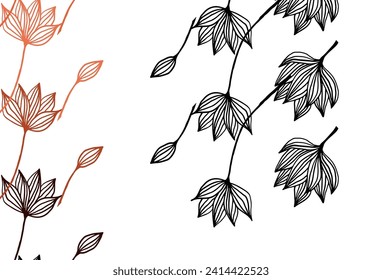 Light Red vector doodle pattern. Smart decorative design in natural style with leaves. The template for background of cell phones.