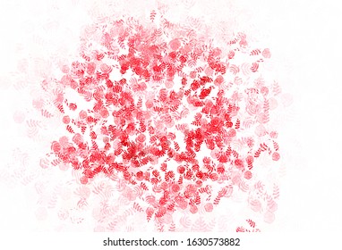 Light Red vector doodle template with leaves, flowers. Colorful illustration in doodle style with leaves, flowers. Hand painted design for web, wrapping.