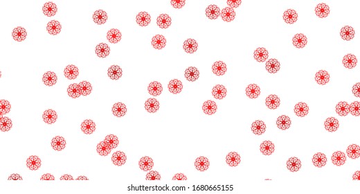 Light Red vector doodle template with flowers. Colorful flowers in natural style on simple background. Smart design for wrapping, wallpapers.
