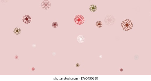 Light red vector doodle template with flowers. Modern design with gradient Flowers on abstract background. Pattern for website designs.