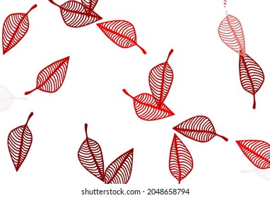 Light Red vector doodle template. Decorative illustration with abstract colorful leaves. A new texture for your design.