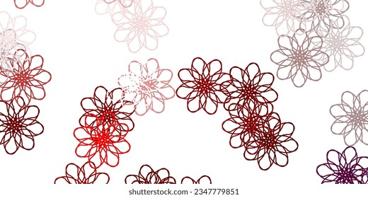 Light Red vector doodle template with flowers. Illustration with abstract colorful flowers with gradient. Best design for your business.