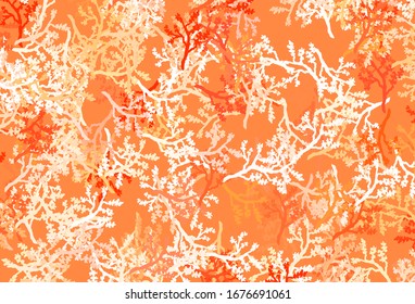 Light Red vector doodle texture with branches. Shining colored illustration with leaves and branches. A new texture for your wallpaper design.