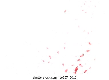 Light Red vector doodle texture with leaves. A vague abstract illustration with leaves in doodles style. Textured pattern for websites, banners.