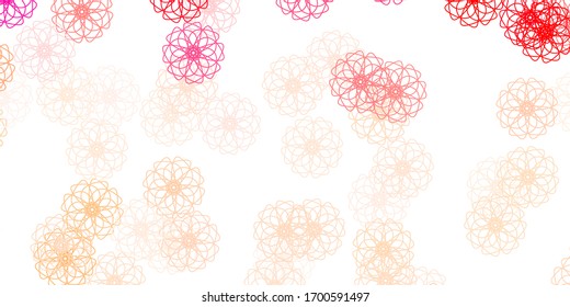 Textura de doodle de color rojo claro con flores. Diseño sencillo con flores sobre fondo abstracto. Patrón para diseños de sitios web.