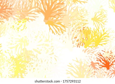 Light Red vector doodle texture with branches. Shining colored illustration with leaves and branches. Pattern for wallpapers, coloring books.