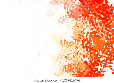 Light Red vector doodle texture with leaves. Creative illustration in blurred style with leaves. New template for your design.