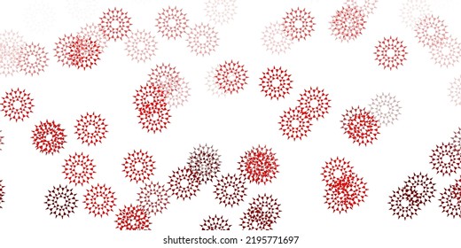 Light red vector doodle texture with flowers. Colorful flowers in natural style on simple background. Best design for your business.