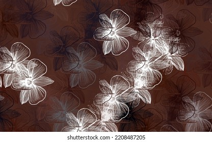 Light Red vector doodle texture with flowers. Illustration with colorful abstract doodle flowers. Hand painted design for web, wrapping.