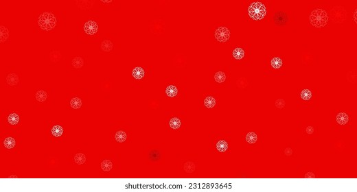 Light red vector doodle texture with flowers. Abstract illustration with flowers in Origami style. Colorful pattern for spring parties.