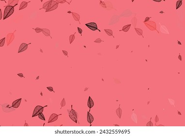 Light Red vector doodle texture. Pattern with gradient colorful leaves in natural style. Completely new design for your business.