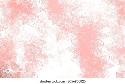 Light Red vector elegant background with flowers. Decorative design of flowers on white background. New design for your business.