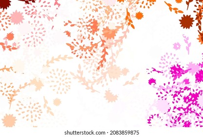 Light Red vector elegant background with flowers Modern abstract illustration with flowers. New template for your brand book.