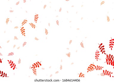 Light Red vector elegant pattern with leaves. An elegant bright illustration with leaves in Natural style. The best design for your business.